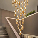 Axyaa Crystal Chandelier Stair Pendant Lamp Living Room Pendant Lights Interior Lighting