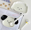 Axyaa Puppy Cartoon Ceramic Dish Set - Children's Tableware & Spoon