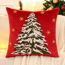 Axyaa Christmas Velvet Embroidered Tree Throw Cushion Cover Cojines