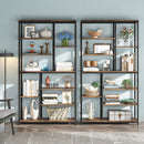 Axyaa 9-Tier Industrial Bookshelf with Open Shelves for Display and Storage