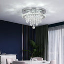 Axyaa Crystal Chrome LED Ceiling Chandelier Light with Remote Control