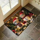 Snowman Printed Floor Mat for Home Room Bathroom Kitchen, Non-Slip Water Absorption