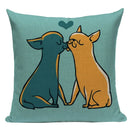 Axyaa Love Pug Dog Cushion Cover Sleep Dog Throw Pillow Case