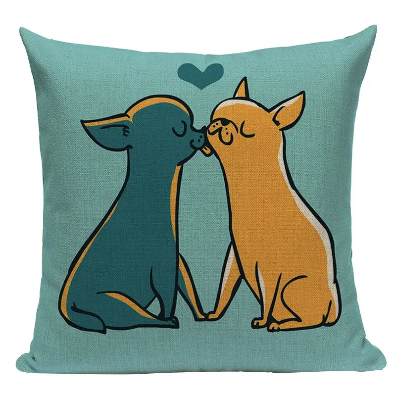 Axyaa Love Pug Dog Cushion Cover Sleep Dog Throw Pillow Case