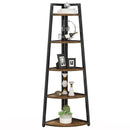 Axyaa Corner Wood Bookcase Shelf Storage Organizer Rack for Home Office Display