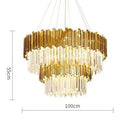 Axyaa Art Deco Crystal Tier Chandelier for Dinning Room