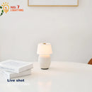 Axyaa Black/White/Red Ceramic Table Lamp with USB Charging - Touch Switch Desk Light