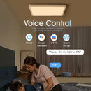 Axyaa Smart Wood Grain LED Ceiling Light for Living Room, App & Voice Control