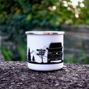 Axyaa Enamel Campervan Mug 11oz - Family Camping Milk Cup - Father Beer Mug