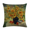 Axyaa Floral Pattern Linen Cushion Cover for Home Sofa, 45x45cm Square Pillowcase
