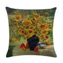 Axyaa Floral Pattern Linen Cushion Cover for Home Sofa, 45x45cm Square Pillowcase