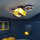 Axyaa Cartoon Helicopter Ceiling Fan LED Light for Children's Room
