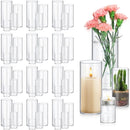 Axyaa Glass Cylinder Vases Set for Centerpiece Wedding Floating Candle Holder