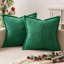 Axyaa Corduroy & Boho Striped Pillow Covers: Soft Broadside Decorative Cushion