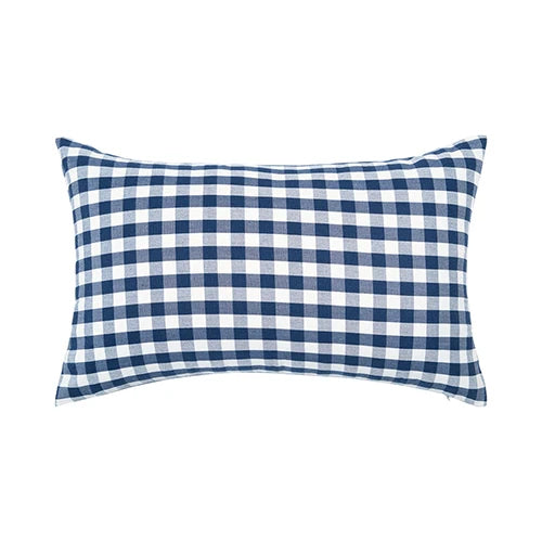 Axyaa Checkered Stripe Pillowcase Blue Series 45x45cm Home Office Decor