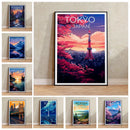 Axyaa Tokyo Tower Half Dome Canvas Wall Art for Home Decor and Modern Living Rooms
