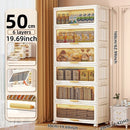 Axyaa Foldable Flip-Top Storage Cabinet: 3-6 Tier Kitchen/Bathroom/Living Room Organizer