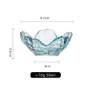 Axyaa Crystal Glass Dish Plate with Gold Rim, Blue Sea Snail Starfish Scallop design