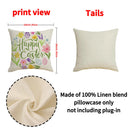 Axyaa Easter Rabbit Print Pillow Cover Cotton Linen Holiday Party Decoration