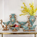 Axyaa European Resin Vase & Fruit Tray Set: Luxury Living Room Decor & Tea Table Ornament