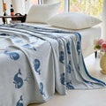 Axyaa Whale Bamboo Throw Blanket, Summer Quilt for Kids & Adults