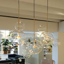 Axyaa Nordic Glass Chandelier: Mickey Bubble Ball Pendant Lamp for Home Decor