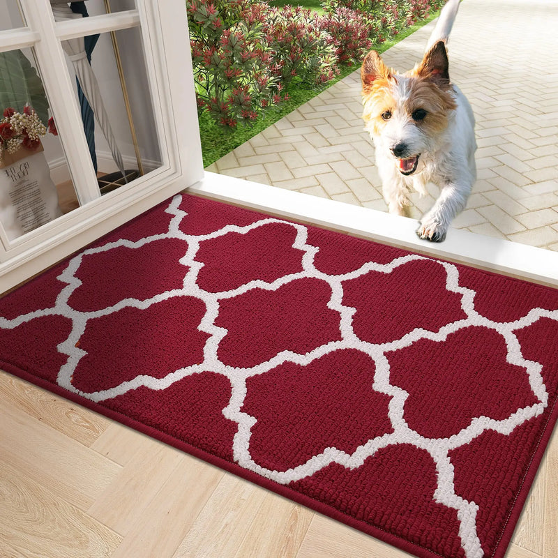 Axyaa Brown Washable Indoor Entrance Mat with Geometry Pattern, 50x80