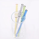 Axyaa Glass Straws Set: High Borosilicate, Ice-sugar Gourd, Cocktail, Milkshake Straw