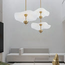 Axyaa Nordic Gold Lotus Leaf LED Chandelier for Modern Living Room & Hotel Decor