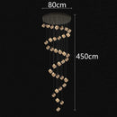 Axyaa Crystal Chandelier Stair Pendant Lamp Living Room Pendant Lights Interior Lighting