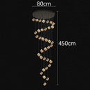 Axyaa Crystal Chandelier Stair Pendant Lighting Modern Living Room Interior Light