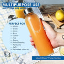 Axyaa High-Temp Glass Water Bottle with Protective Bag, BPA-Free Sport & Travel Drink Bottle