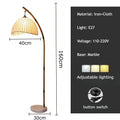 Axyaa Bamboo Rustic Floor Lamp Nordic Home Decor LED Light