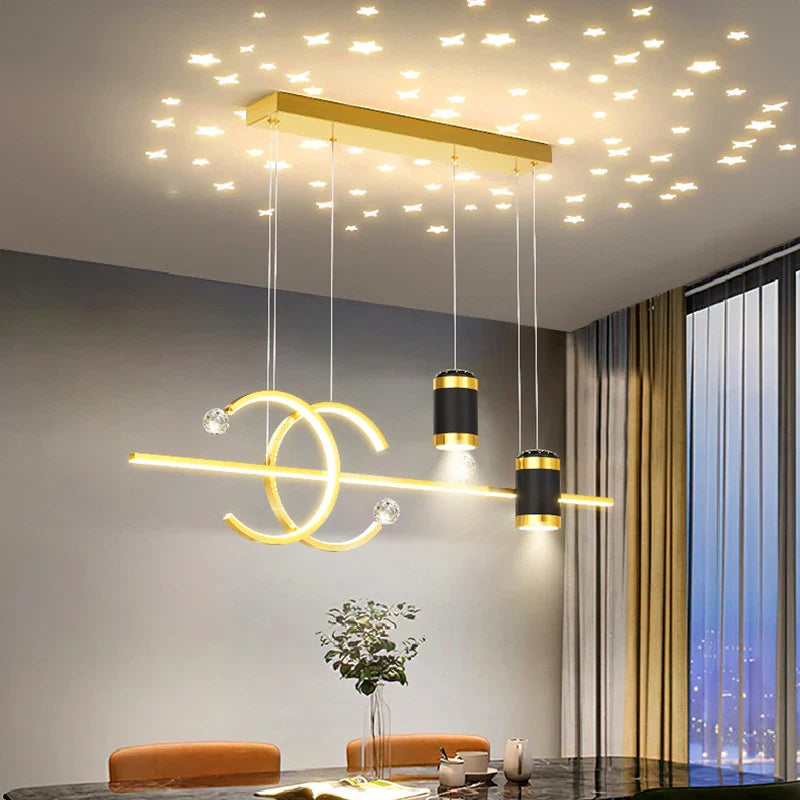 LED Pendant Chandelier by Axyaa: Modern Dining Room Hanging Light