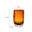 Axyaa Amber Glass Vase: Ice Patterned Decor for Flowers & Table Arrangements
