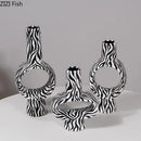 Axyaa Zebra Stripes Ceramic Vase Small Mouth Flower Arrangement Hydroponic Vase