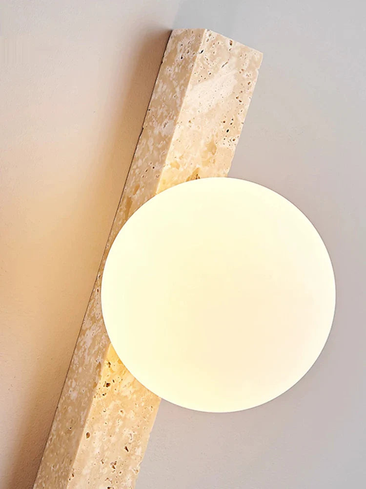 Axya LED Stone Wall Lamp - Retro Cream Style for Home Decoration