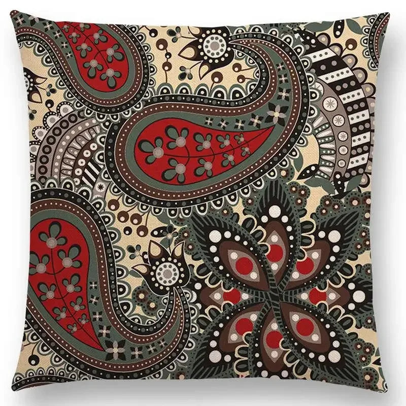 Axyaa Boho Paisley Floral Navajo Geometric Fantasy Pillowcase Suite.