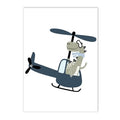 Axyaa Cartoon Vehicle & Dinosaur Canvas Wall Art for Boys Room