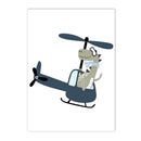 Axyaa Cartoon Vehicle & Dinosaur Canvas Wall Art for Boys Room