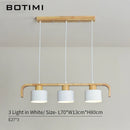 Axyaa Metal LED Pendant Lights with Wood Lampshade for Dining and Kitchen