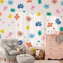 Axyaa Bohemian Floral Self-Adhesive Flower Wall Art - Peel and Stick Kids Room Decor