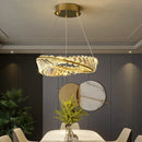 Axyaa Crystal Pendant Lamp: Modern LED Ceiling Light for Luxury Living Rooms