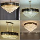 Axyaa LED Crystal Ceiling Chandelier for Luxury Living, Dining, Kitchen - Hanging Pendant Light