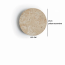 Axyaa Yellow Travertine Stone LED Wall Light Fixture for Home Interior.