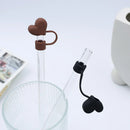 Axyaa Kawaii Heart Silicone Straw Toppers for Stanley Cup, 10mm, Tumbler Accessories