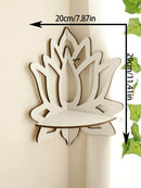 Axyaa White Butterfly Crystal Floating Shelf Lotus Wall Home Decoration Display