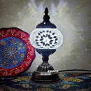 Axyaa Vintage Turkish Mosaic Table Lamp Handcrafted Glass Night Light