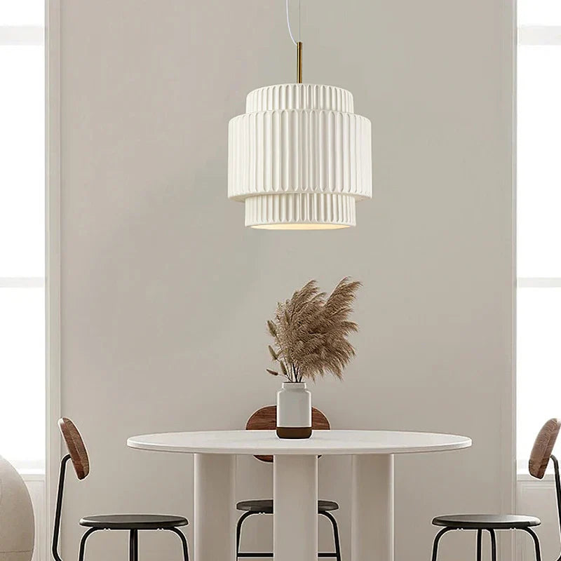 Axyaa Cream Wind LED Chandelier - Nordic Minimalist Wabi Sabi Design