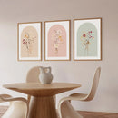 Watercolor Flower Canvas Wall Art Set by Axyaa - Modern, Bohemian, Chic Bedroom Decor